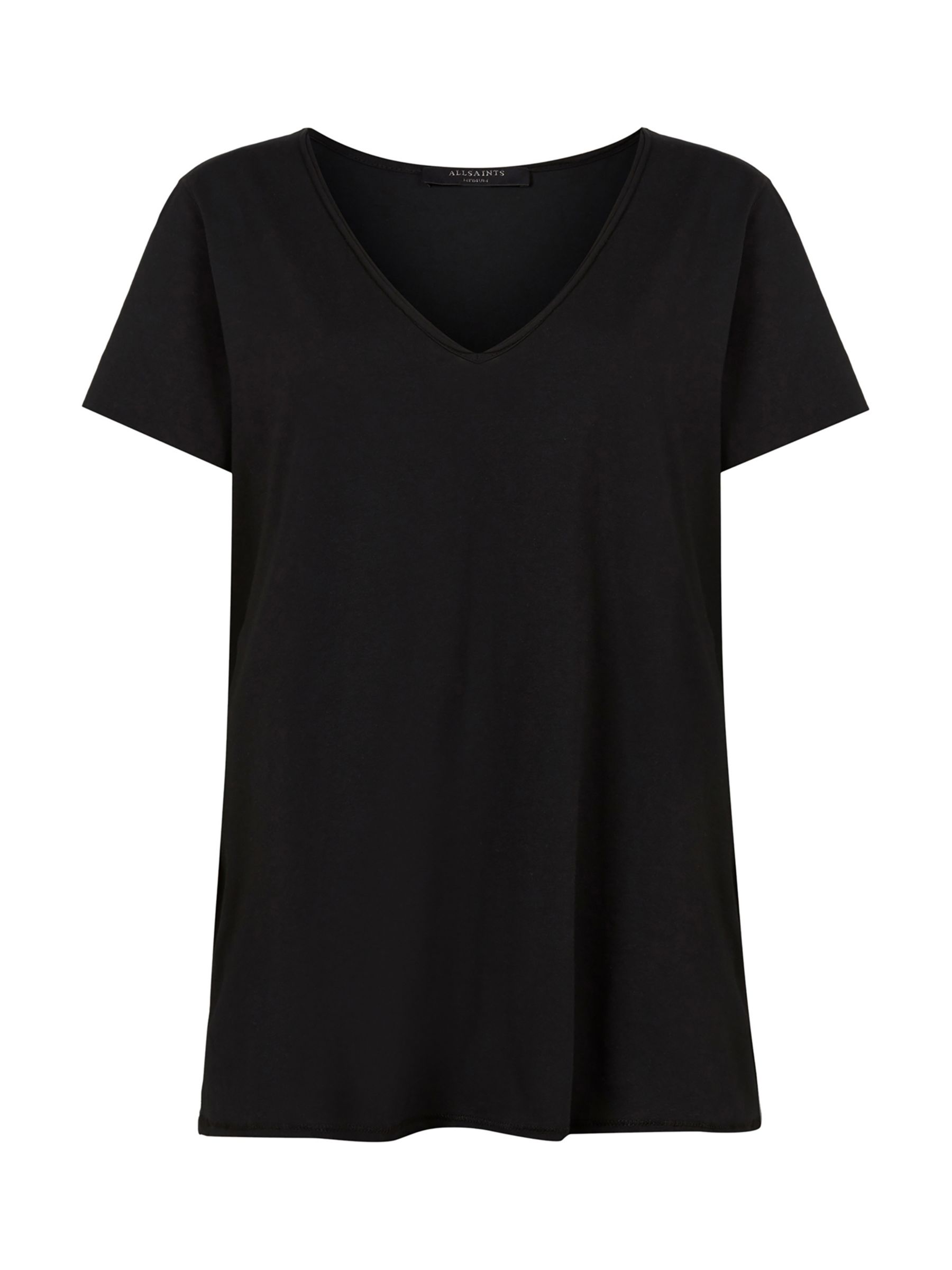 AllSaints Emelyn Tonic T-Shirt, Jet Black at John Lewis & Partners