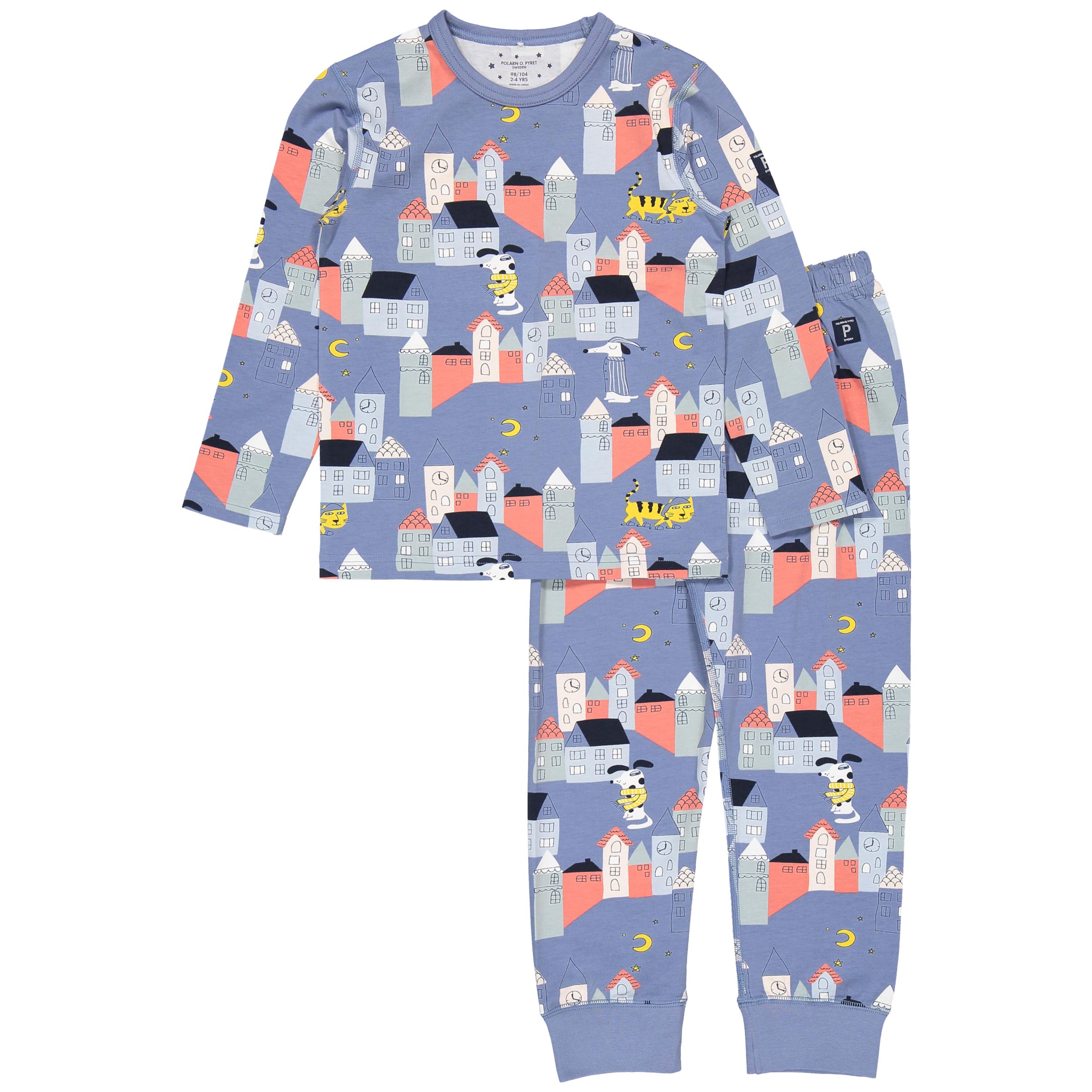 Polarn O. Pyret Children's Town Pyjamas, Blue