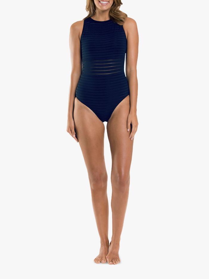 JETS Parallels High Neck Swimsuit, Navy