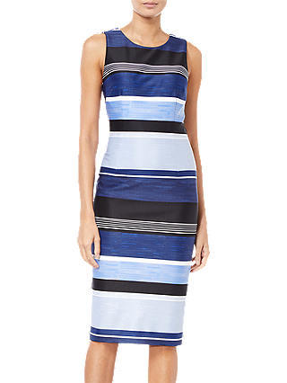 Adrianna Papell Stripe Printed Dress, Blue/Multi