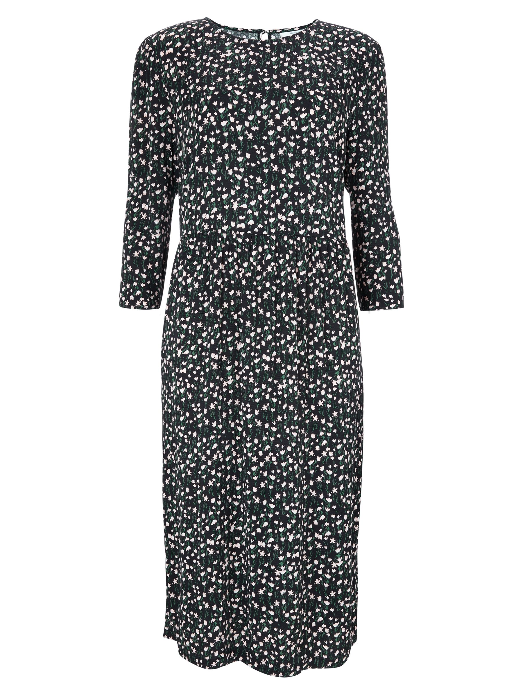 Collection WEEKEND by John Lewis Lyda Winter Floral Midi Dress, Black ...