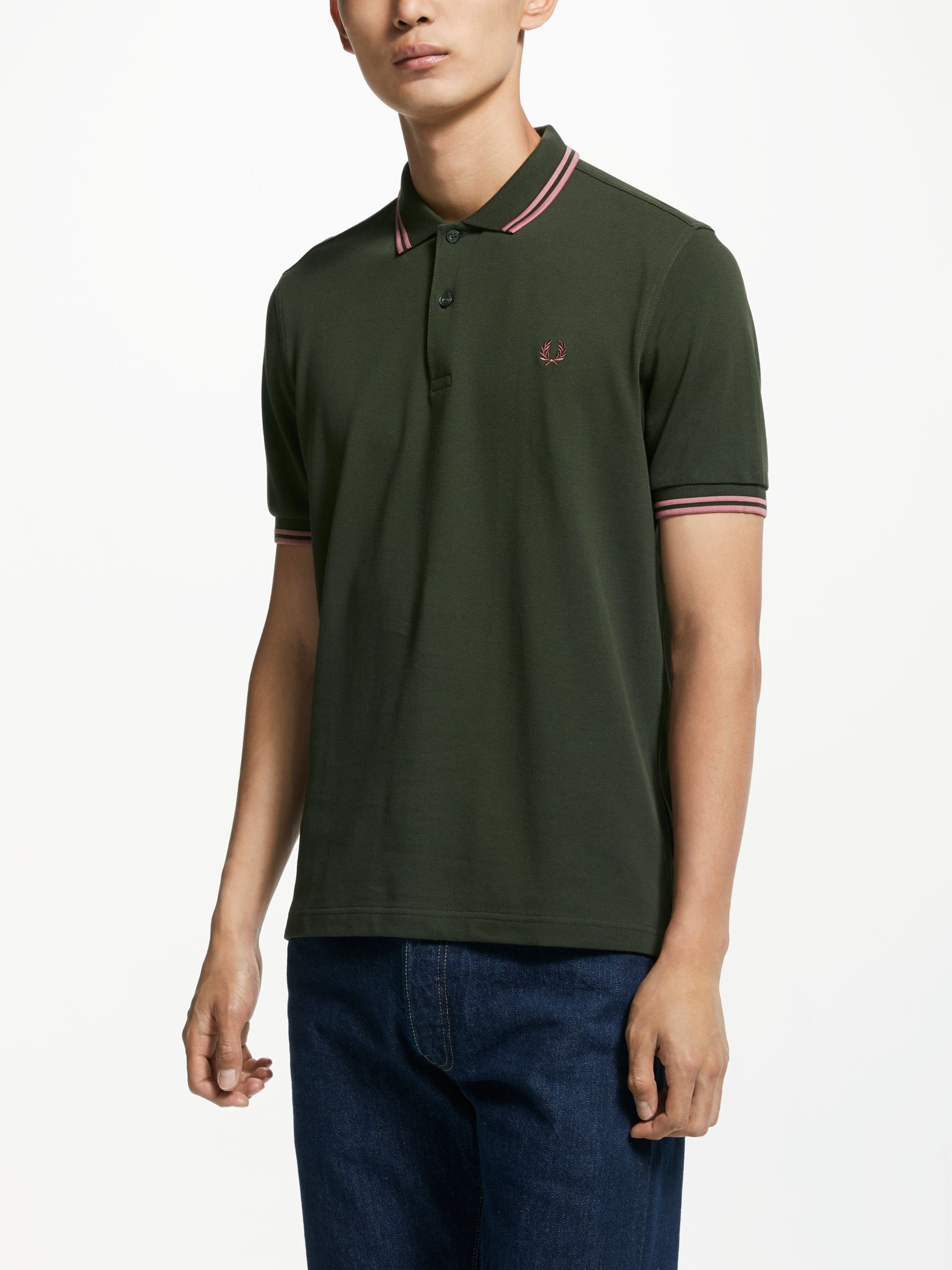 Fred Perry Twin Tipped Polo Shirt, Green, L