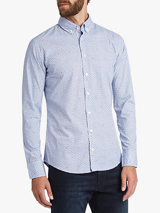 BOSS Mabsoot Long Sleeve Pattern Shirt, Dark Blue