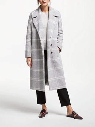 Modern Rarity Check Wool Rich Coat, Grey