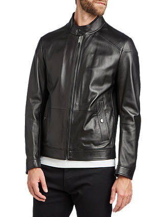 BOSS Nocan Leather Jacket, Black