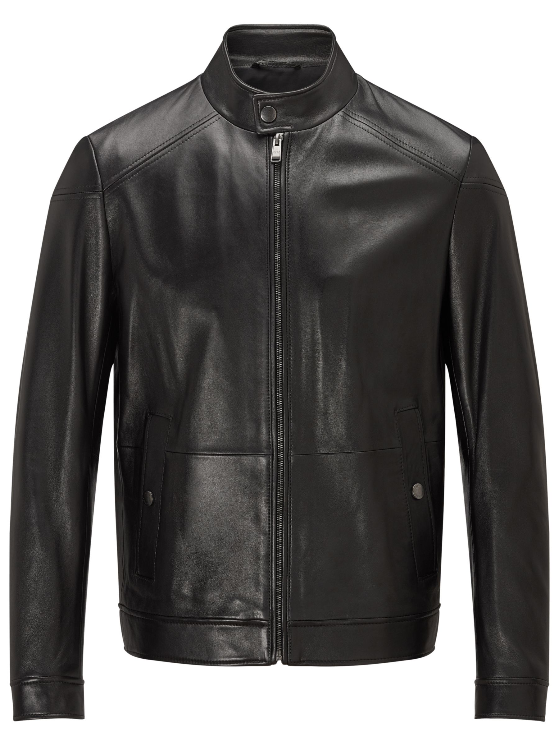 BOSS Nocan Leather Jacket, Black at 