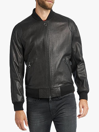 BOSS Josiah Leather Jacket, Black