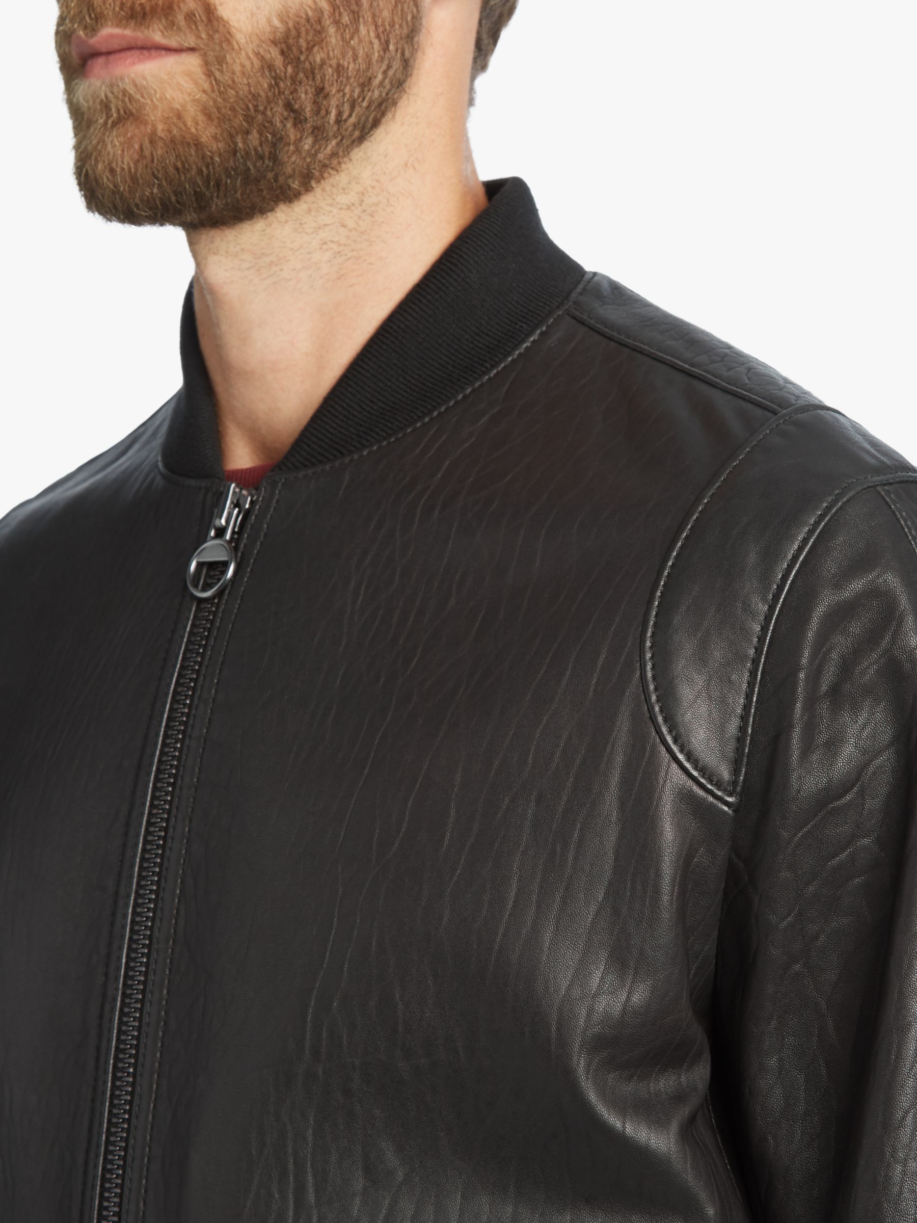 BOSS Josiah Leather Jacket, Black at 