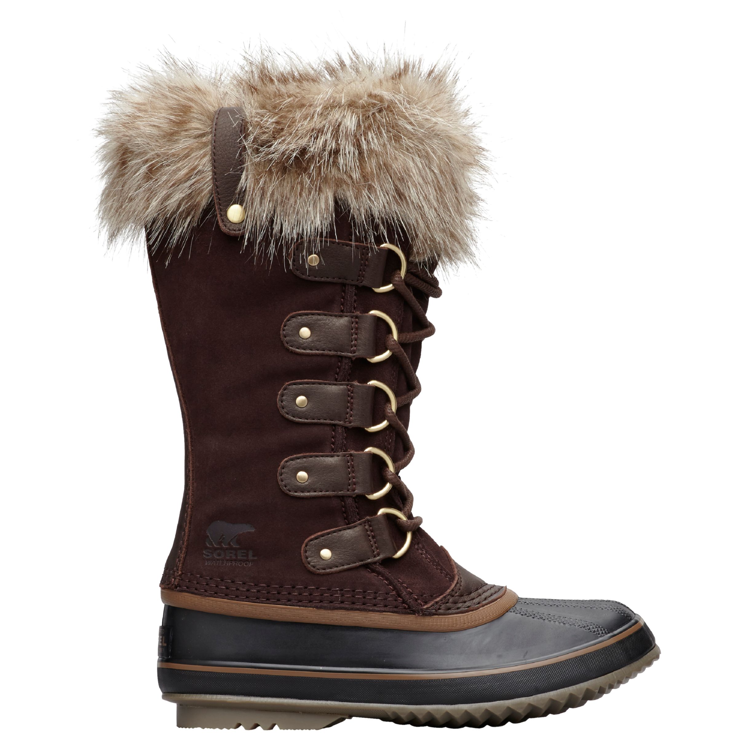 Sorel Joan Of Arctic Long Lace Up Snow Boots, Brown Suede