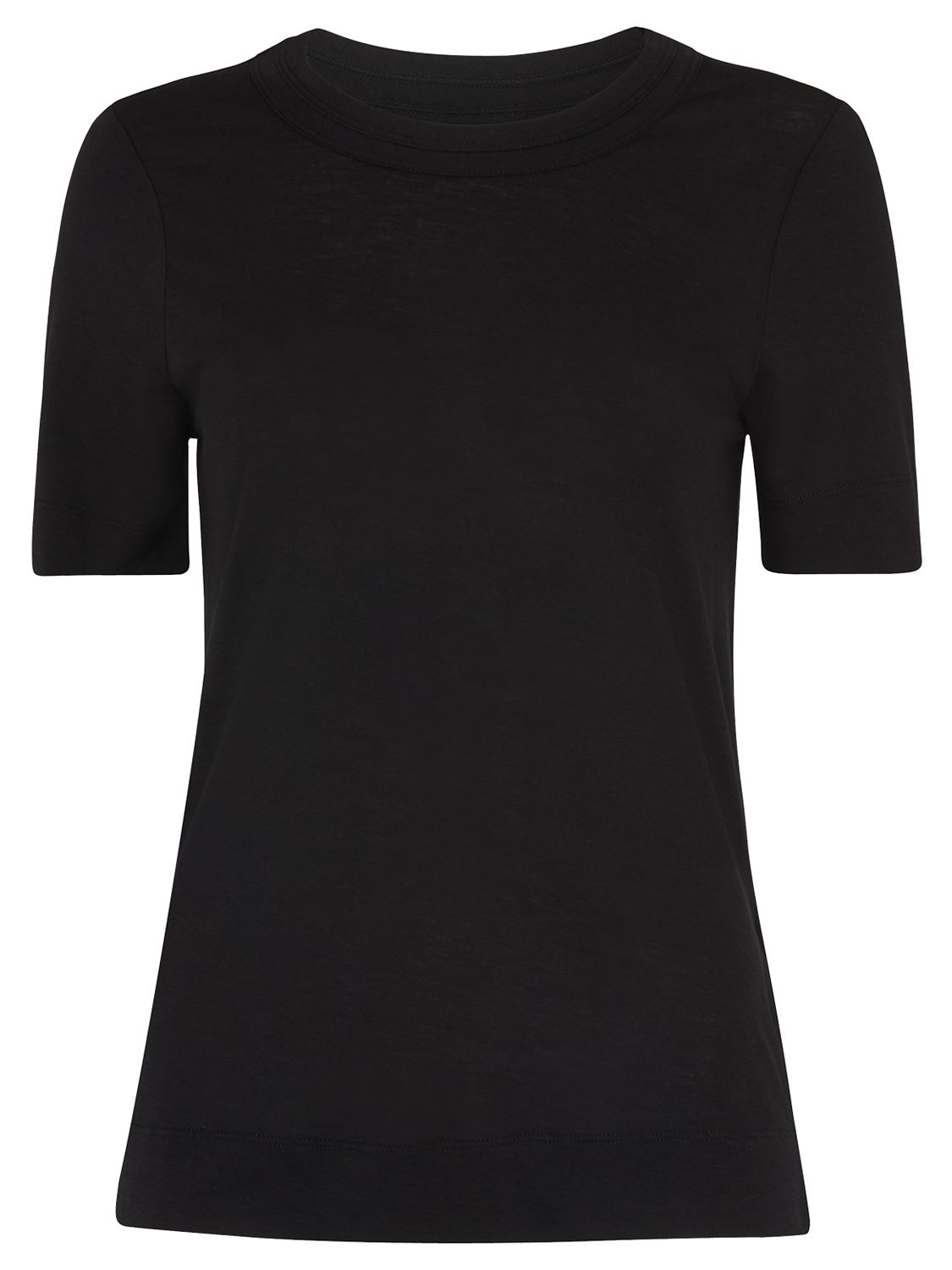 Whistles Rosa Double Trim T-Shirt, Black