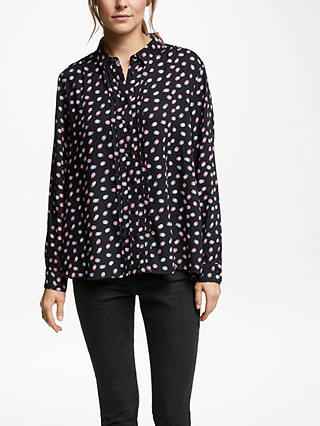 Collection WEEKEND by John Lewis Maisie Textured Spot Shirt, Black/Pink