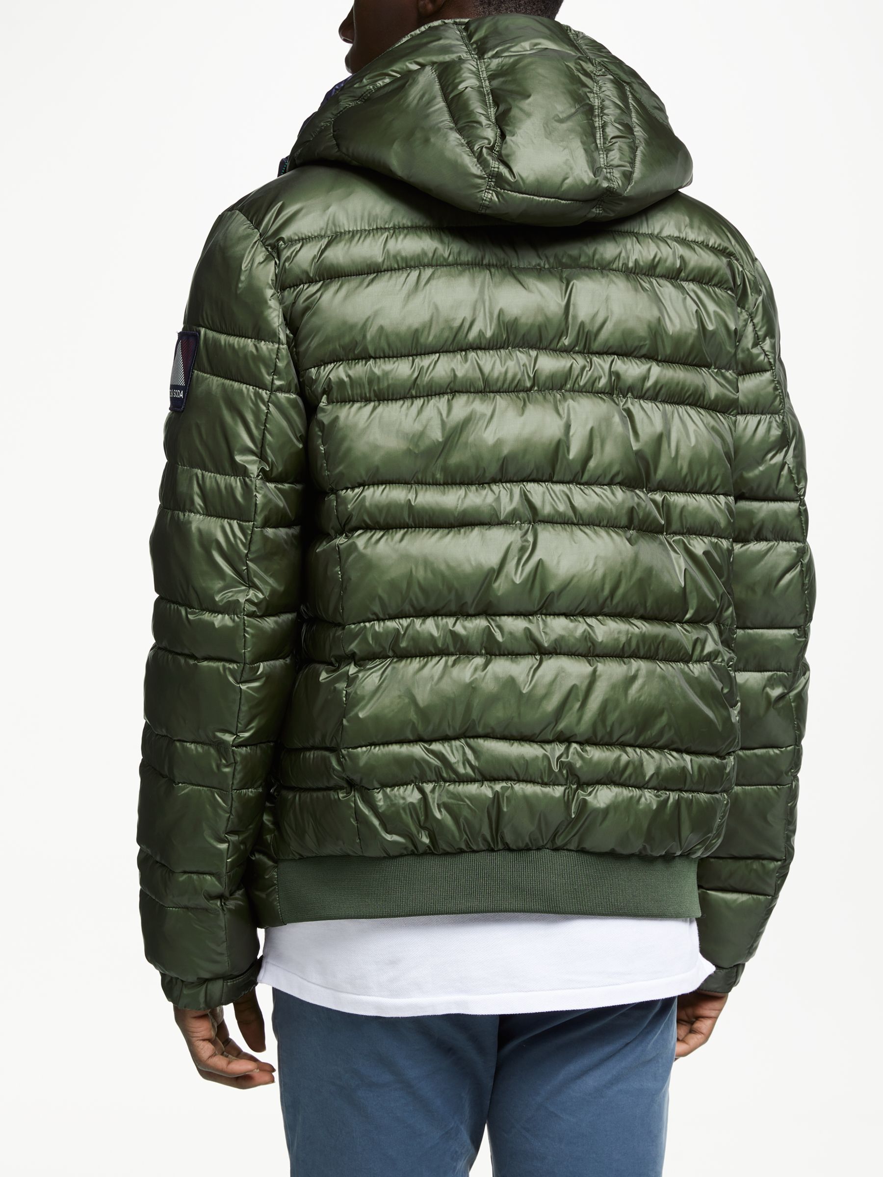 Scotch & Soda Classic Hooded Down Jacket, Army at John Lewis & Partners
