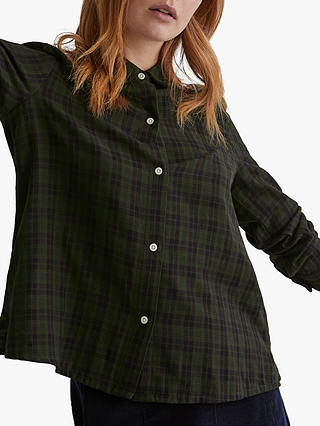 Toast Double Faced Check Shirt, Loden/Midnight Navy