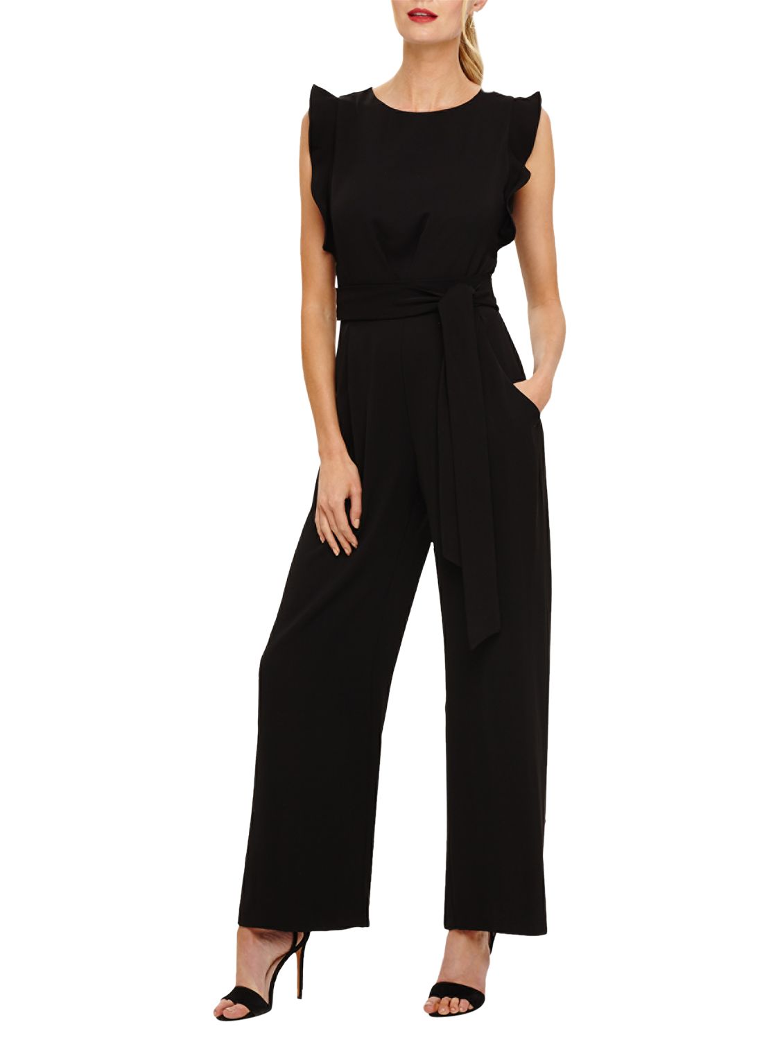 Phase Eight Victoriana Jumpsuit, Black at John Lewis & Partners
