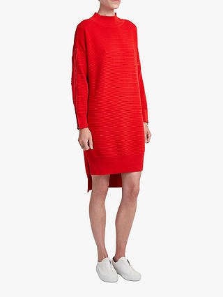 French Connection Zip Sleeve Jumper Dress, Mars Red
