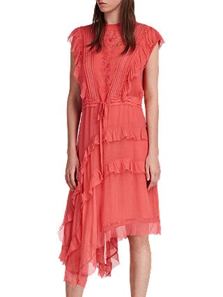 AllSaints Lena Kishani Dress, Bright Pink