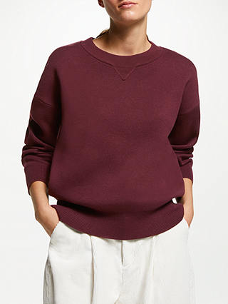 Kin Compact Cotton Jumper, Red