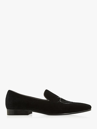 Dune Palace Embroidered Slipper Loafers, Black