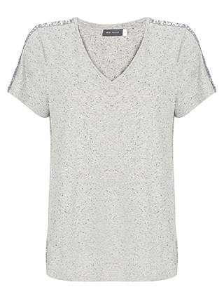Mint Velvet Sequined T-Shirt, Grey