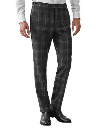 Reiss Bondi Wool Check Slim Fit Suit Trousers, Charcoal