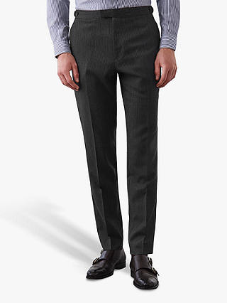 Reiss Dobron Pin Stripe Slim Fit Wool Trousers, Grey