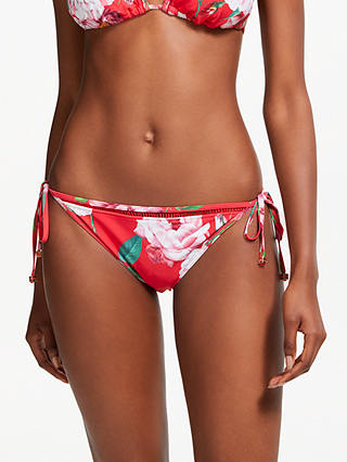 Ted Baker Ceskito Iguazu Print Tie Side Bikini Bottoms, Red