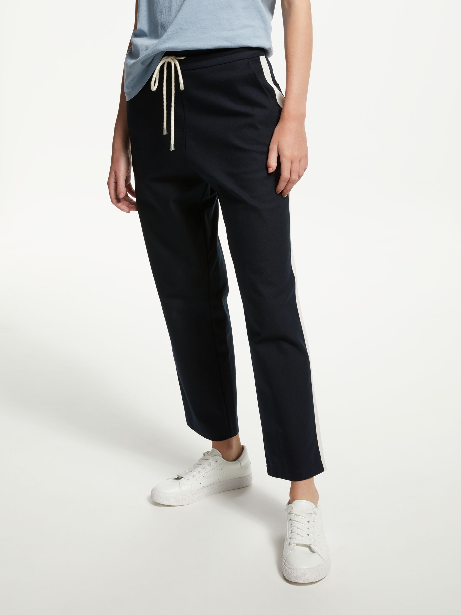 navy side stripe trousers