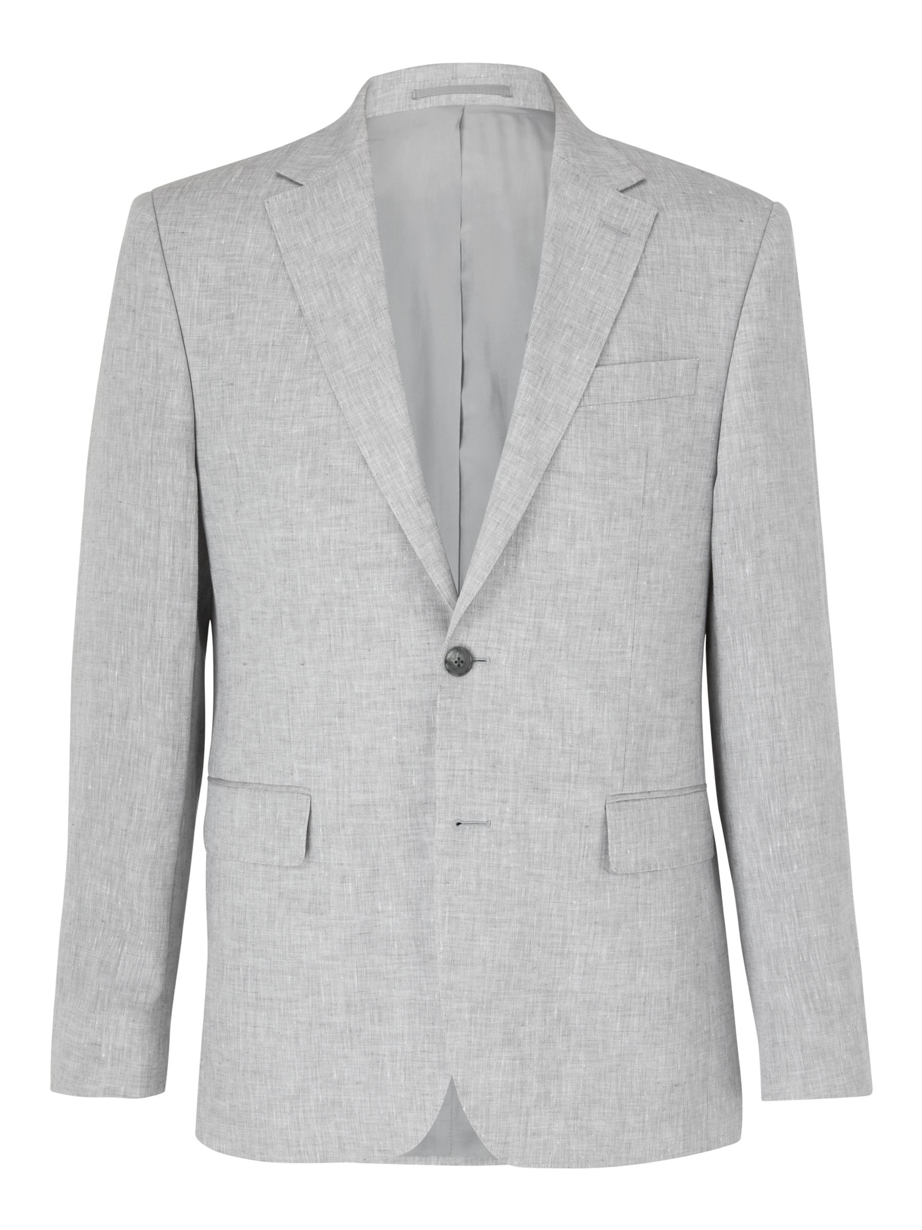 John Lewis & Partners Linen Regular Fit Suit Jacket, Silver Grey at ...