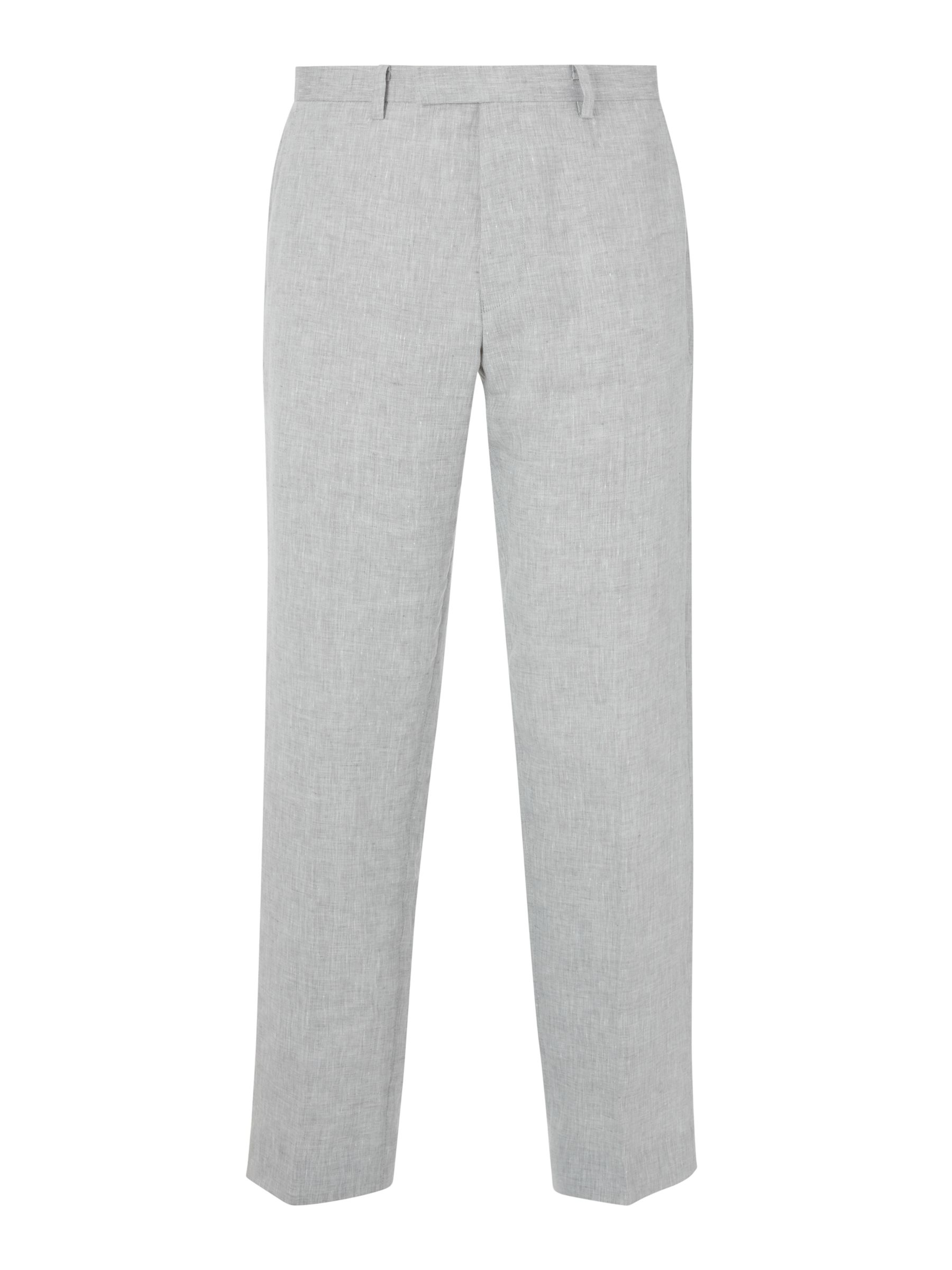 John Lewis & Partners Linen Regular Fit Suit Trousers, Silver at John ...