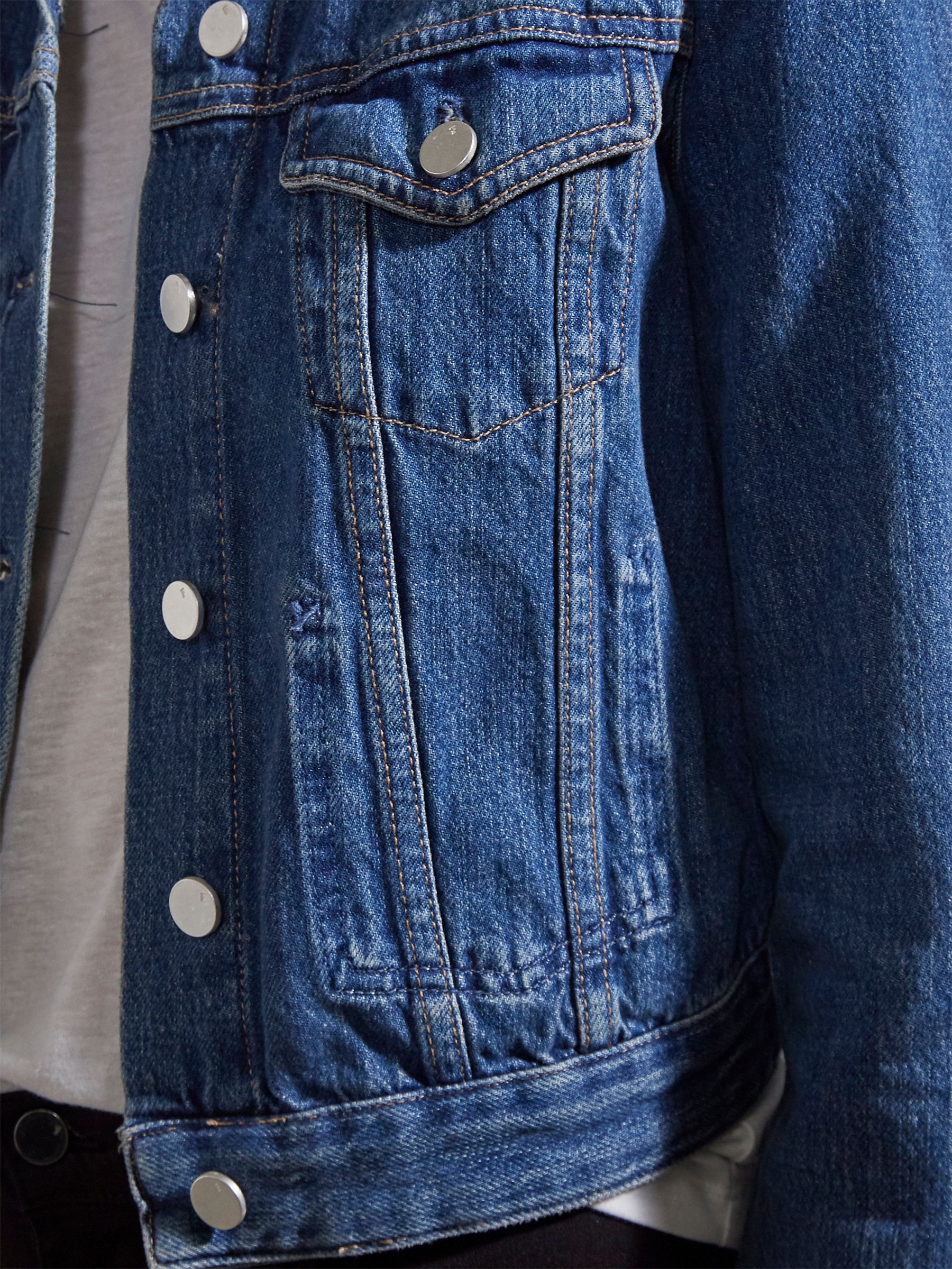 French Connection Micro Denim Jacket, Washed Vintage at John Lewis ...