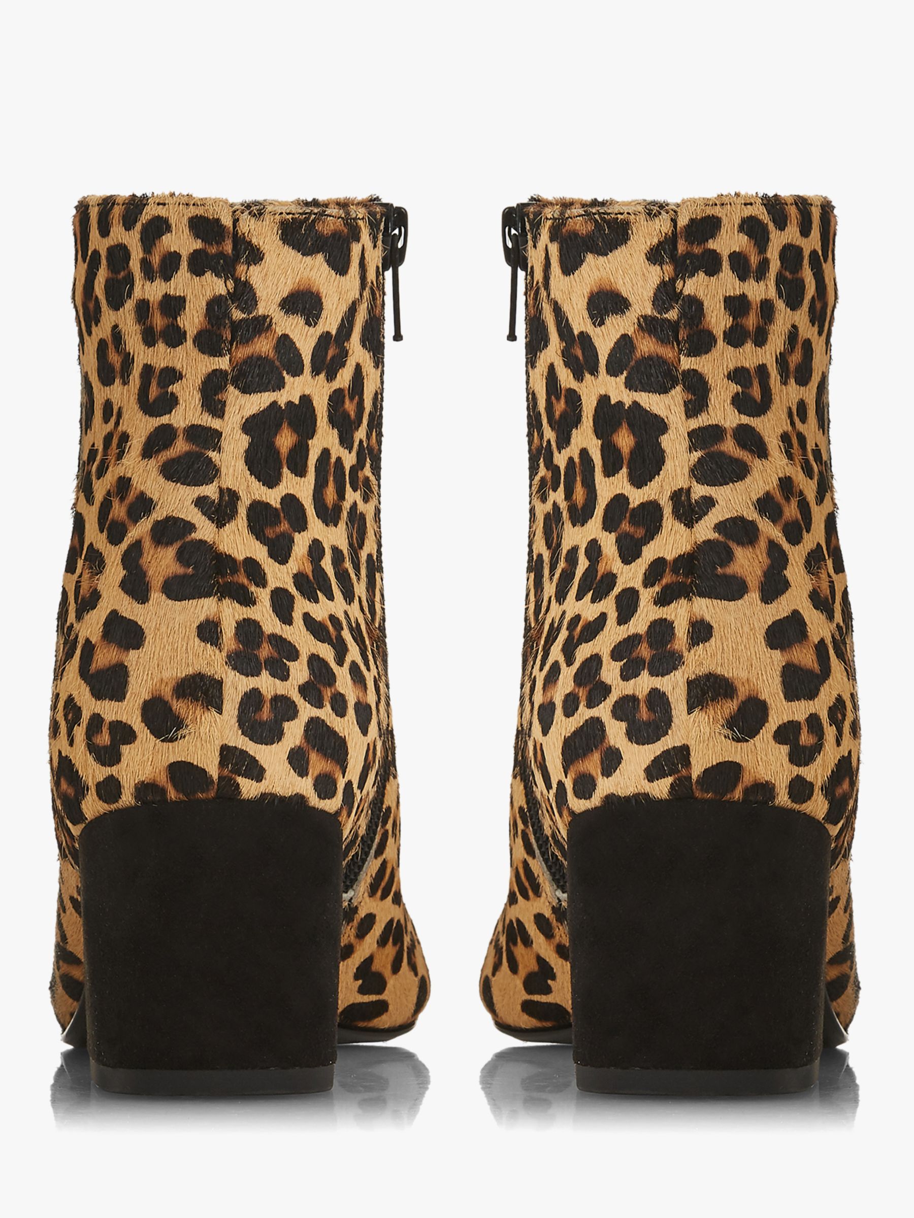 dune leopard ankle boots