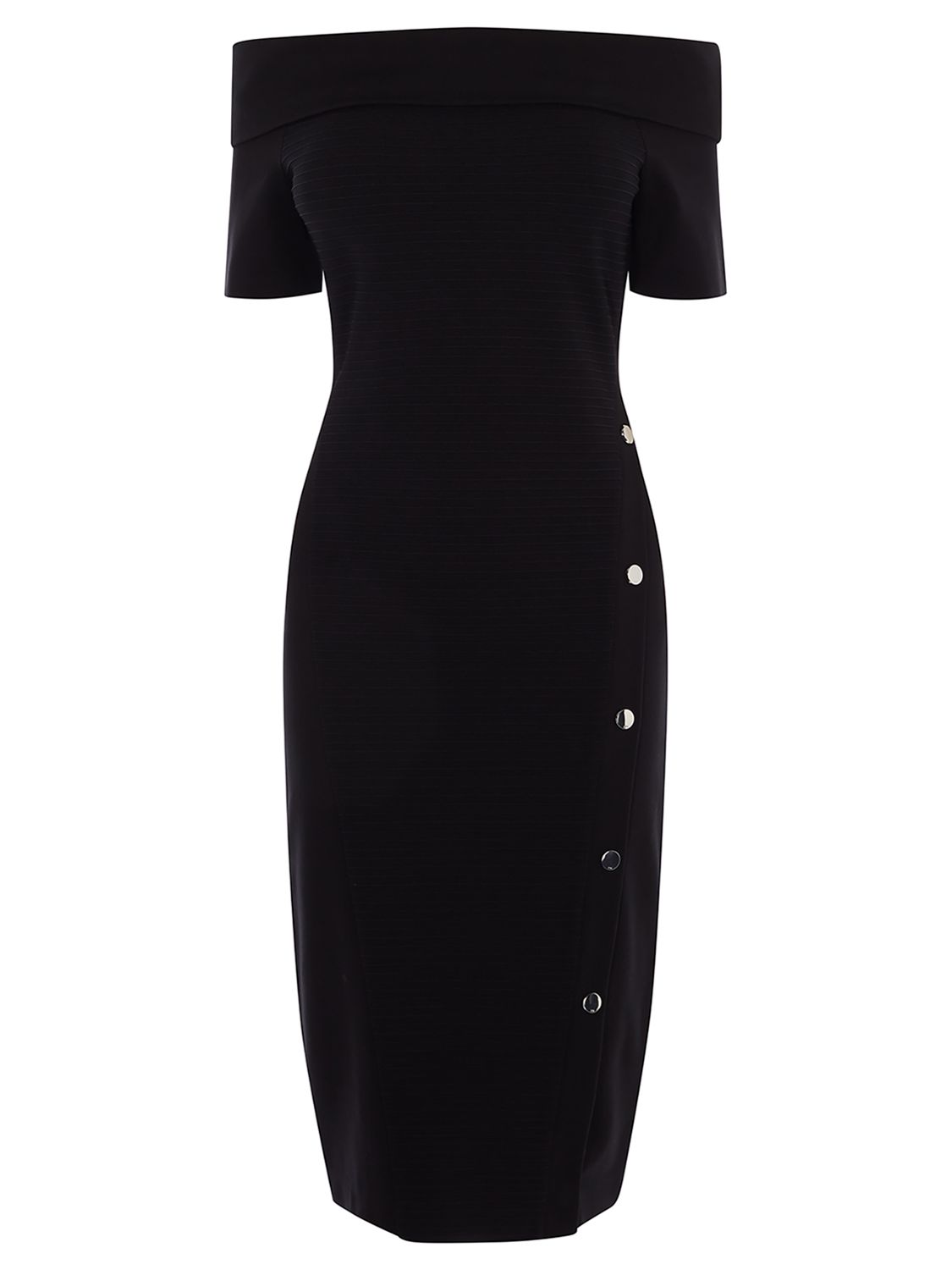 Karen Millen Bardot Popper Dress, Black