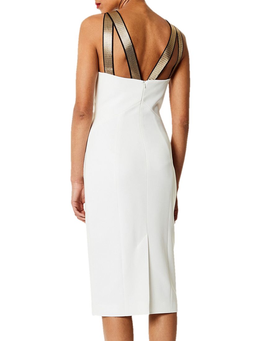 karen millen strappy bodycon dress ivory