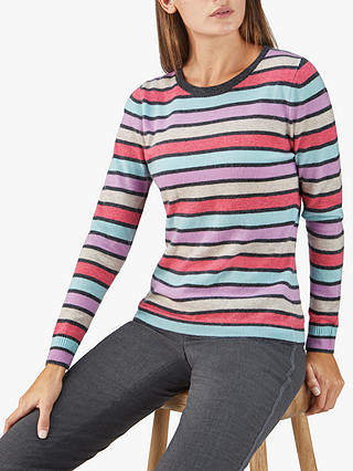 Pure Collection Cashmere Sweater, Multi Stripe