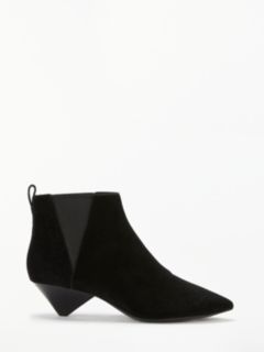 Ash Cosmos Cone Heel Ankle Boots, Black Suede, 7