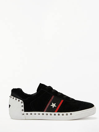 Ash Neo Lace Up Trainers, Black Leather