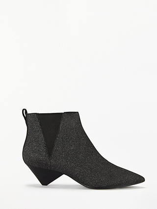 Ash Cosmos Glitter Cone Heel Ankle Boots, Grey