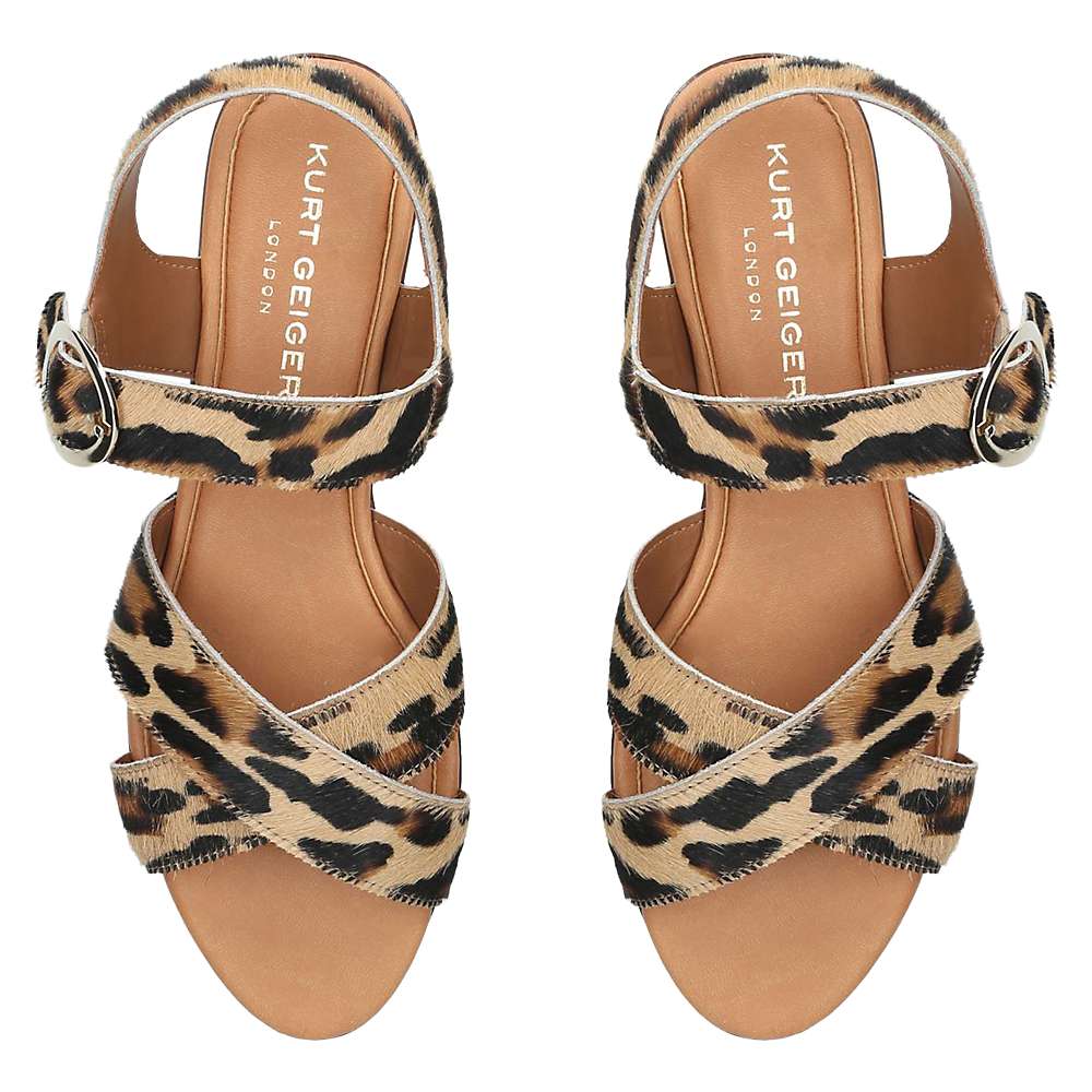 Buy Kurt Geiger London Dahlia Cross Strap Flat Sandals, Natural Online at johnlewis.com
