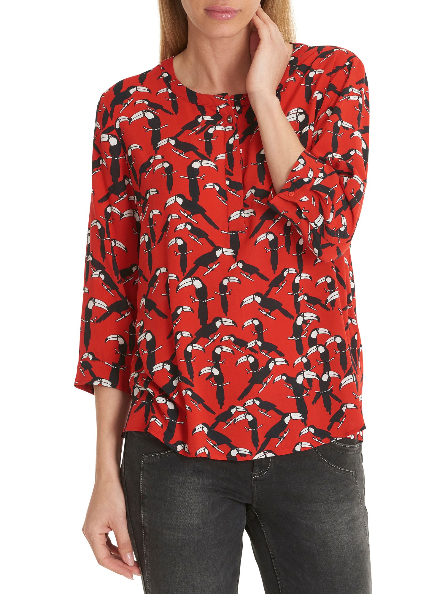 Betty Barclay Toucan Print Blouse, Red/Black