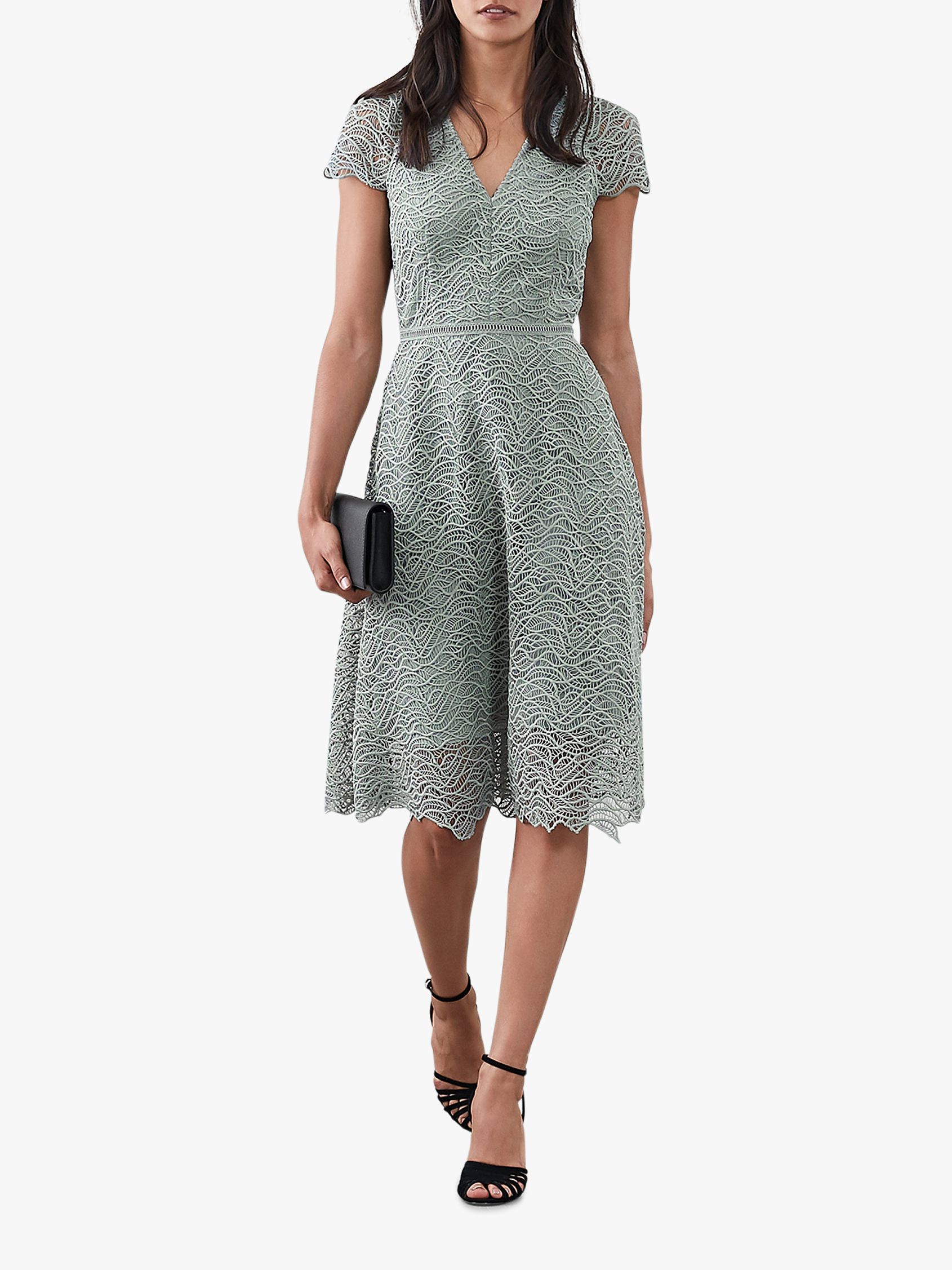 Reiss Arielle Leaf Lace Dress, Mid 