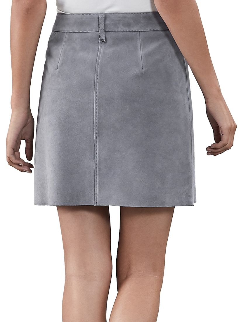 gray suede skirt