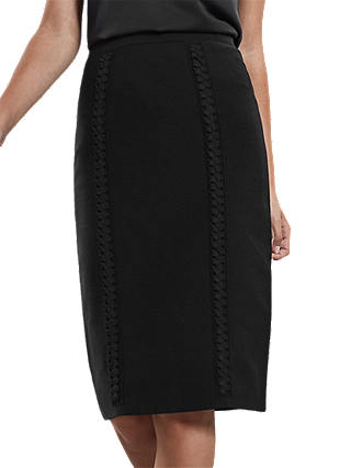 Reiss Ann Textured Knit Skirt, Black
