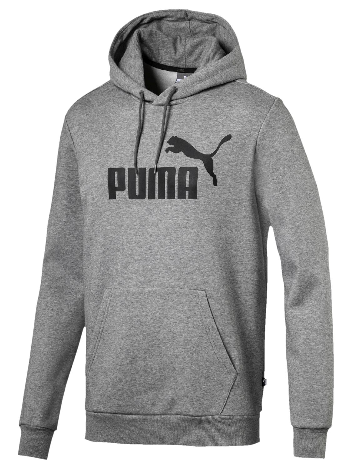 PUMA Essential Logo Training Hoodie, Medium Grey Heather at John Lewis ...