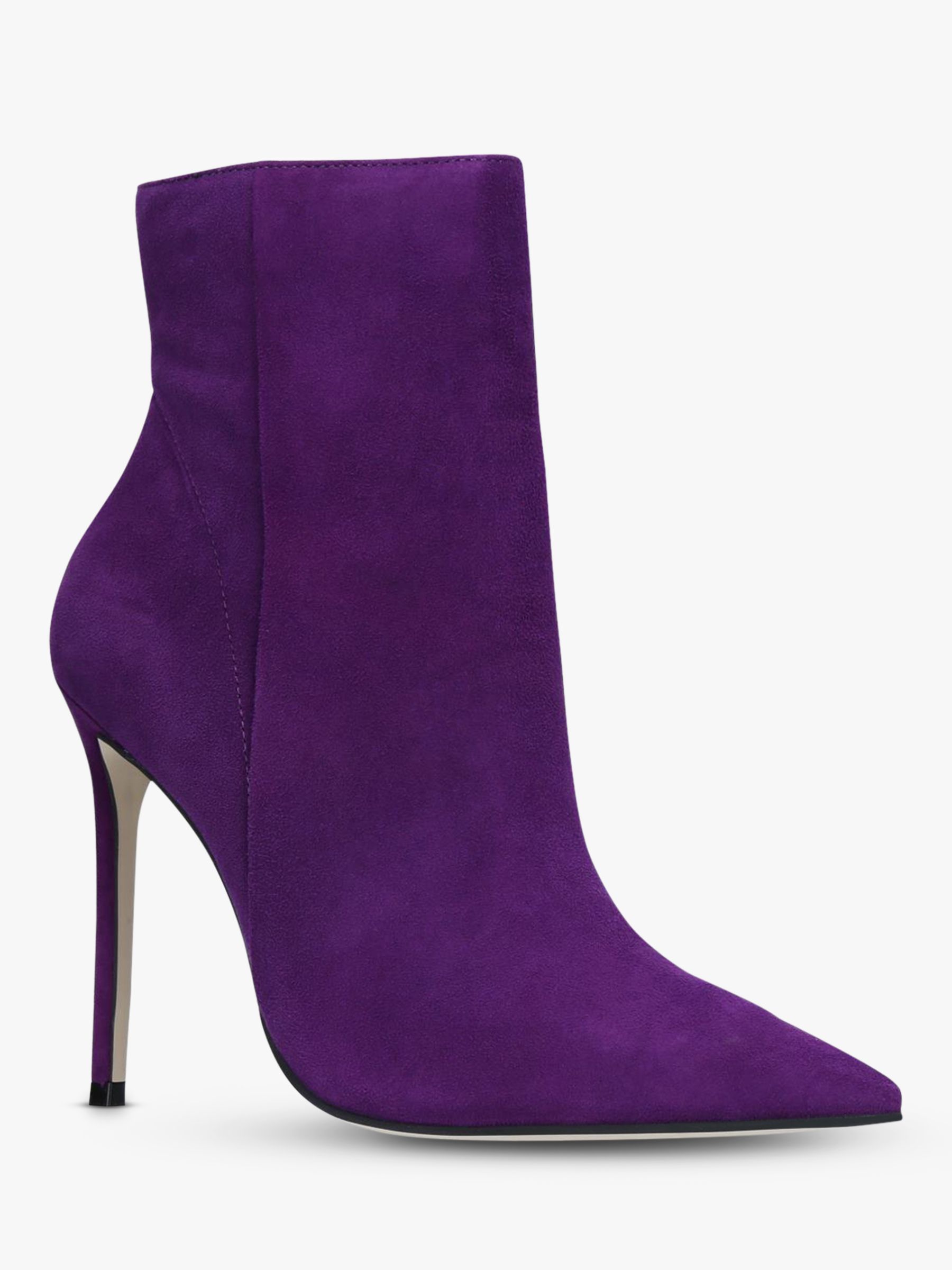 Carvela Spectacular Stiletto Heeled Pointed Toe Ankle Boots, Purple ...