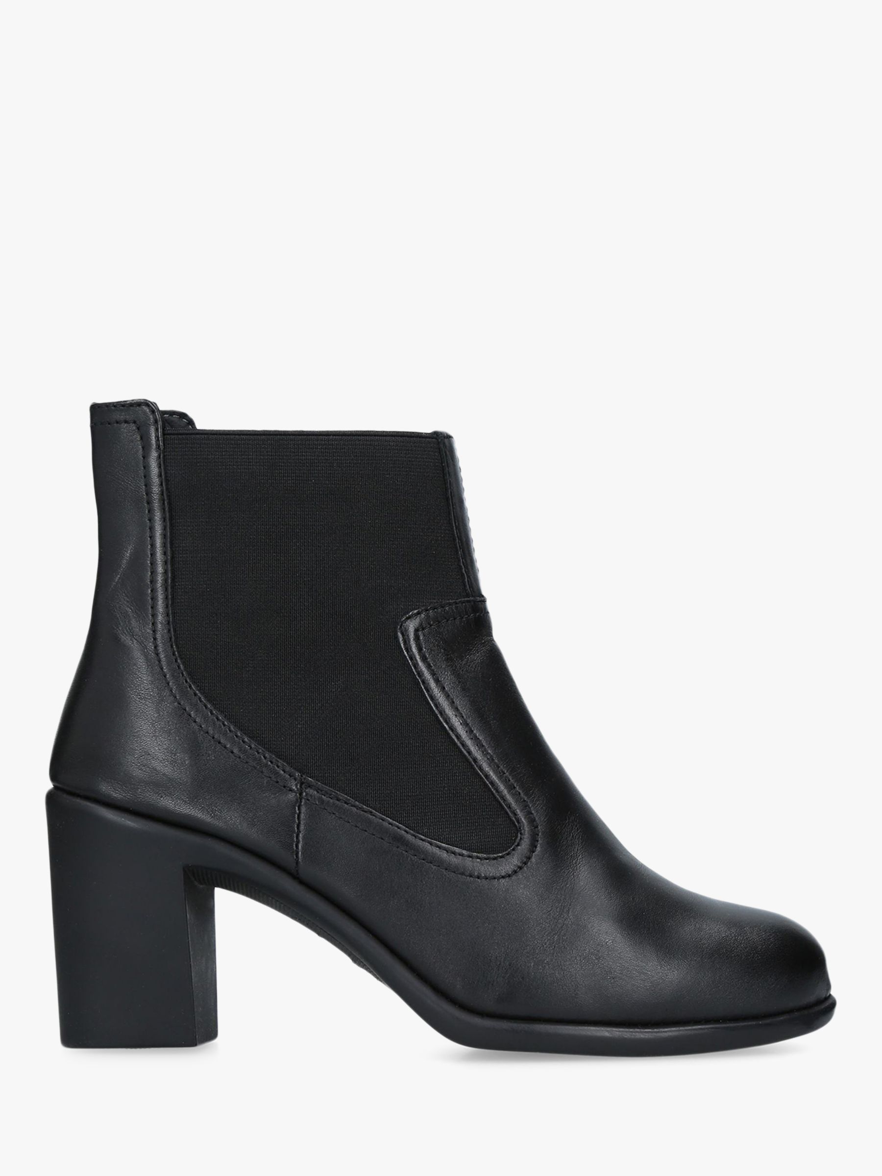 Carvela Comfort Roo Block Heel Ankle Boots, Black Leather