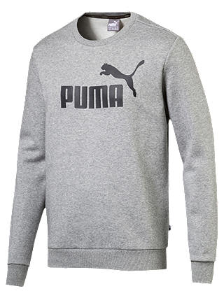 PUMA Sports Logo Print Training Sweatshirt, Medium Grey Heather