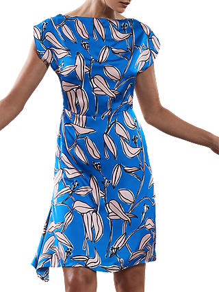 Reiss Sarah Print Midi Dress, Blue