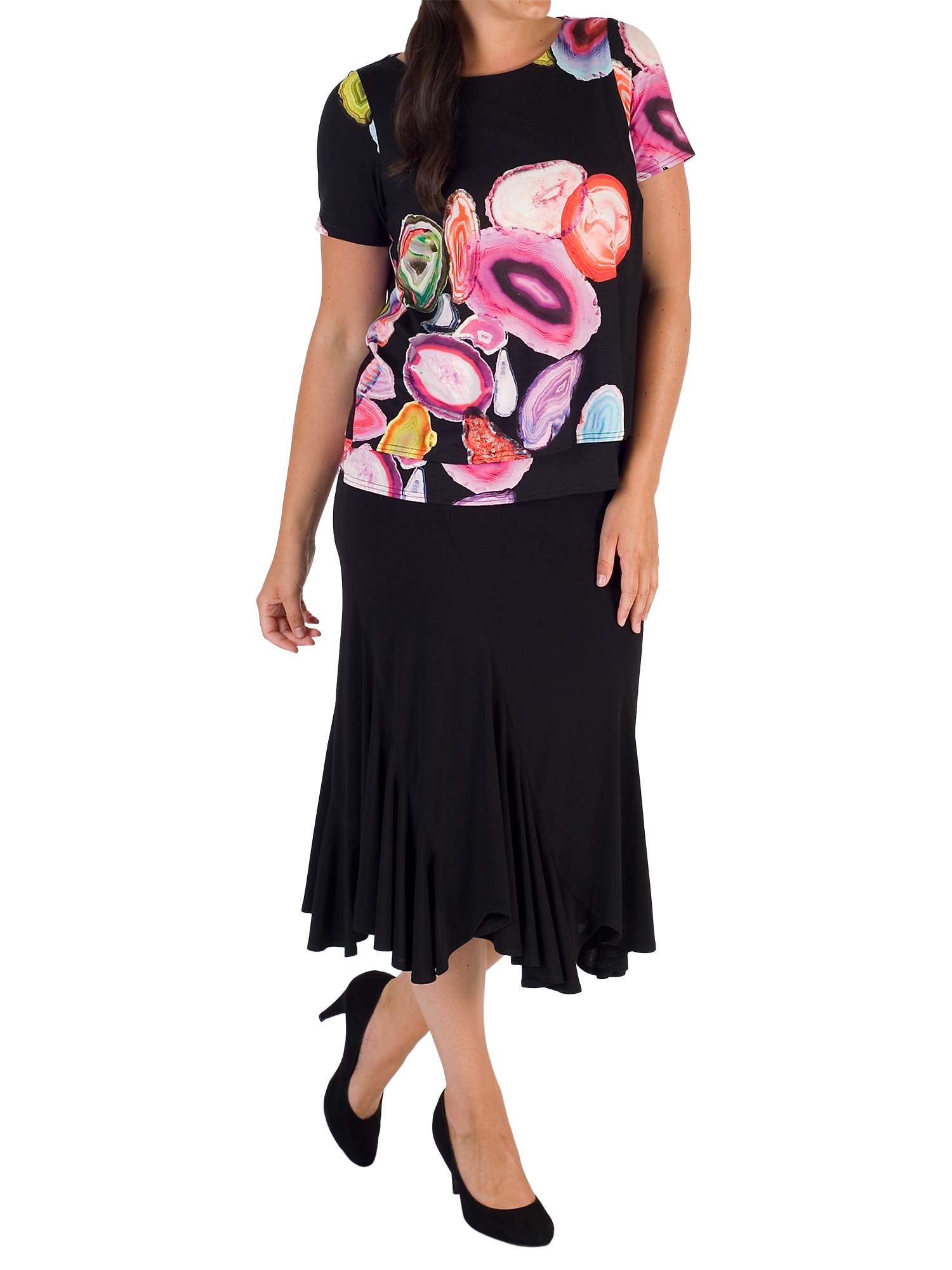 Buy Chesca Pleat Hem Skirt, Black Online at johnlewis.com