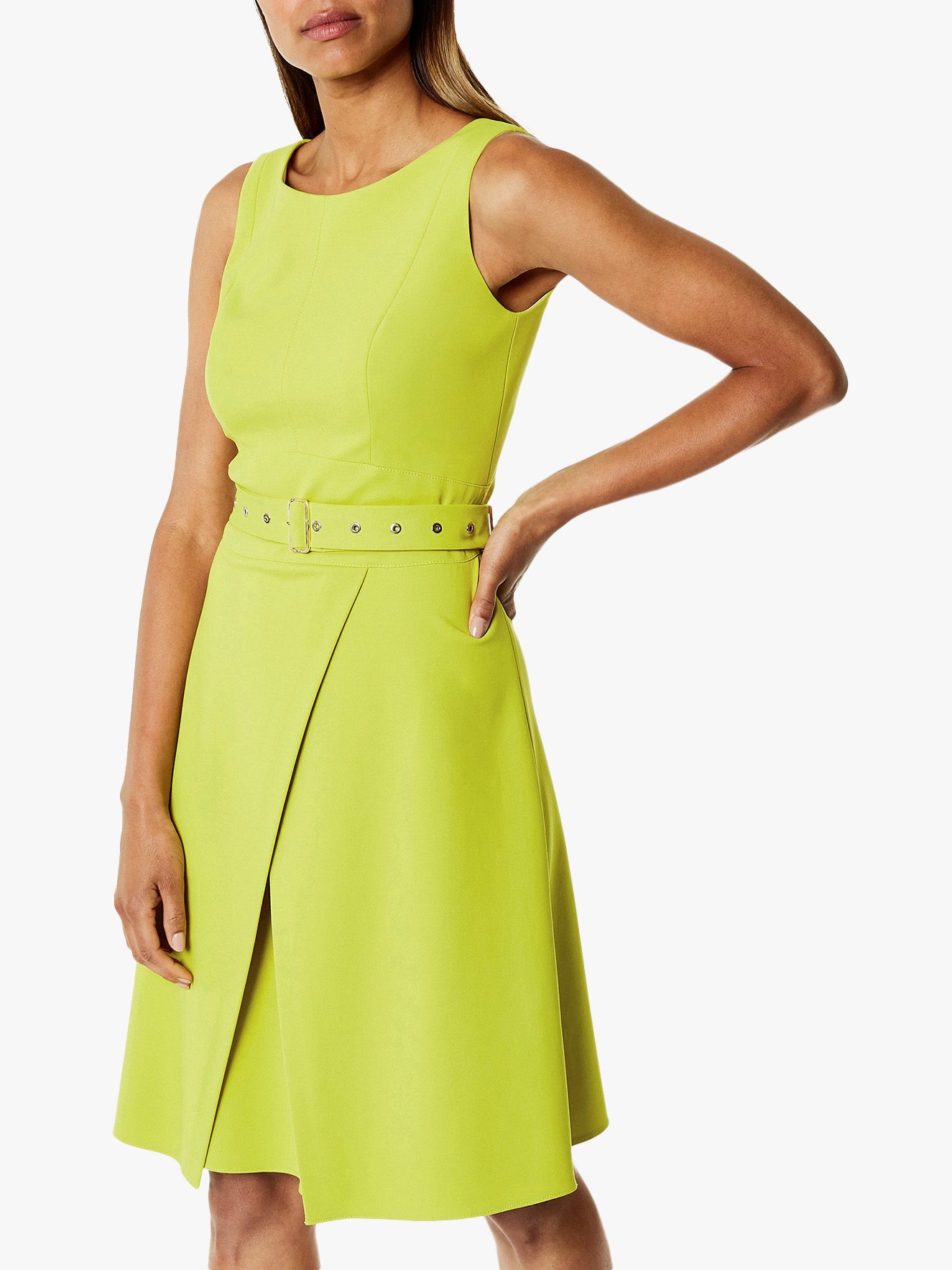 Karen Millen Wrap Mini Dress Lime At John Lewis And Partners