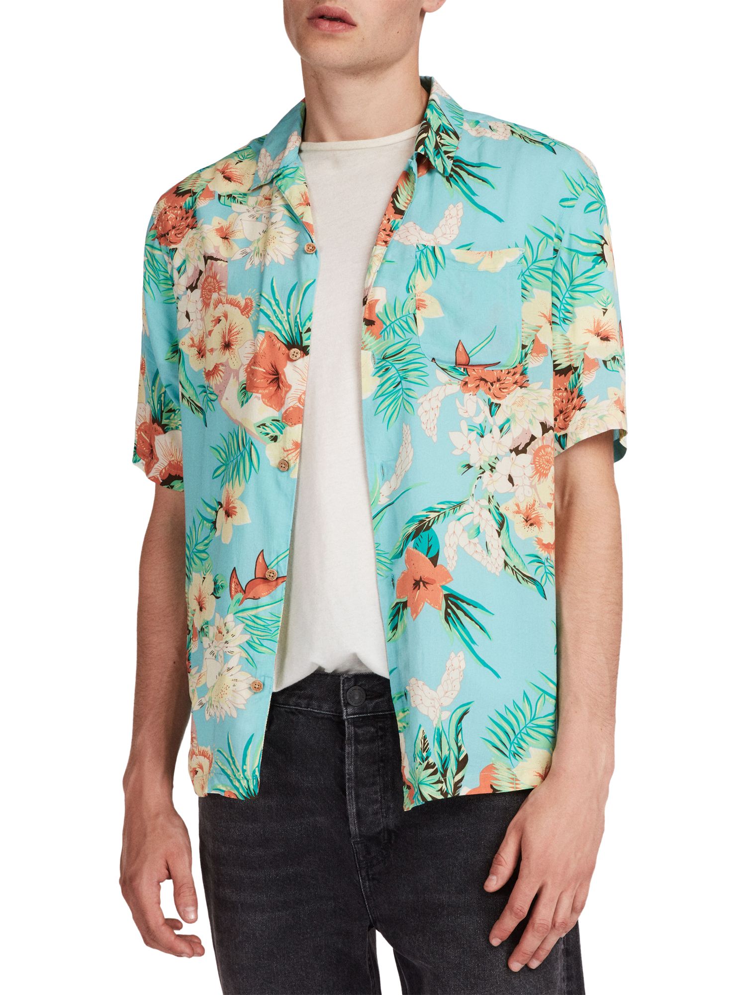 AllSaints Calypso Short Sleeve Hawaiian Floral Shirt